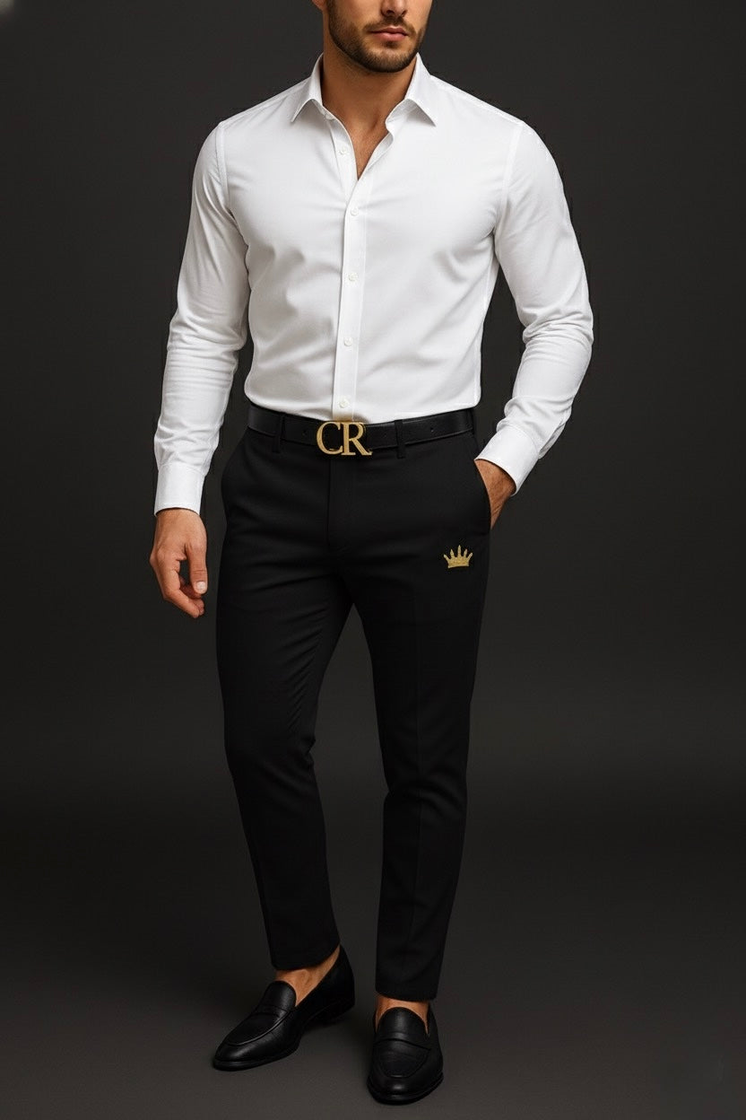 CR Signature Tailored Trouser (White & Black)
