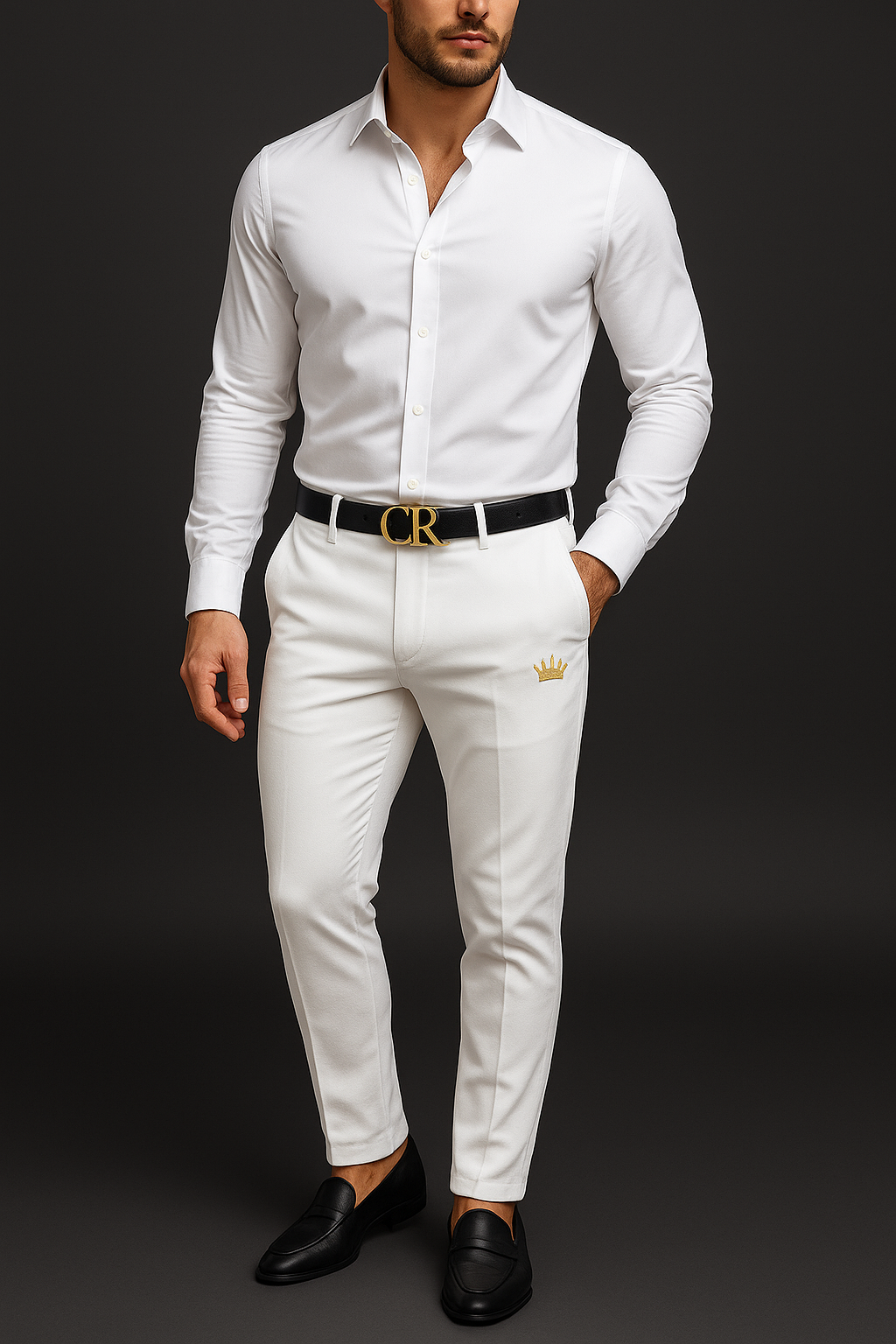 CR Signature Tailored Trouser (White & Black)