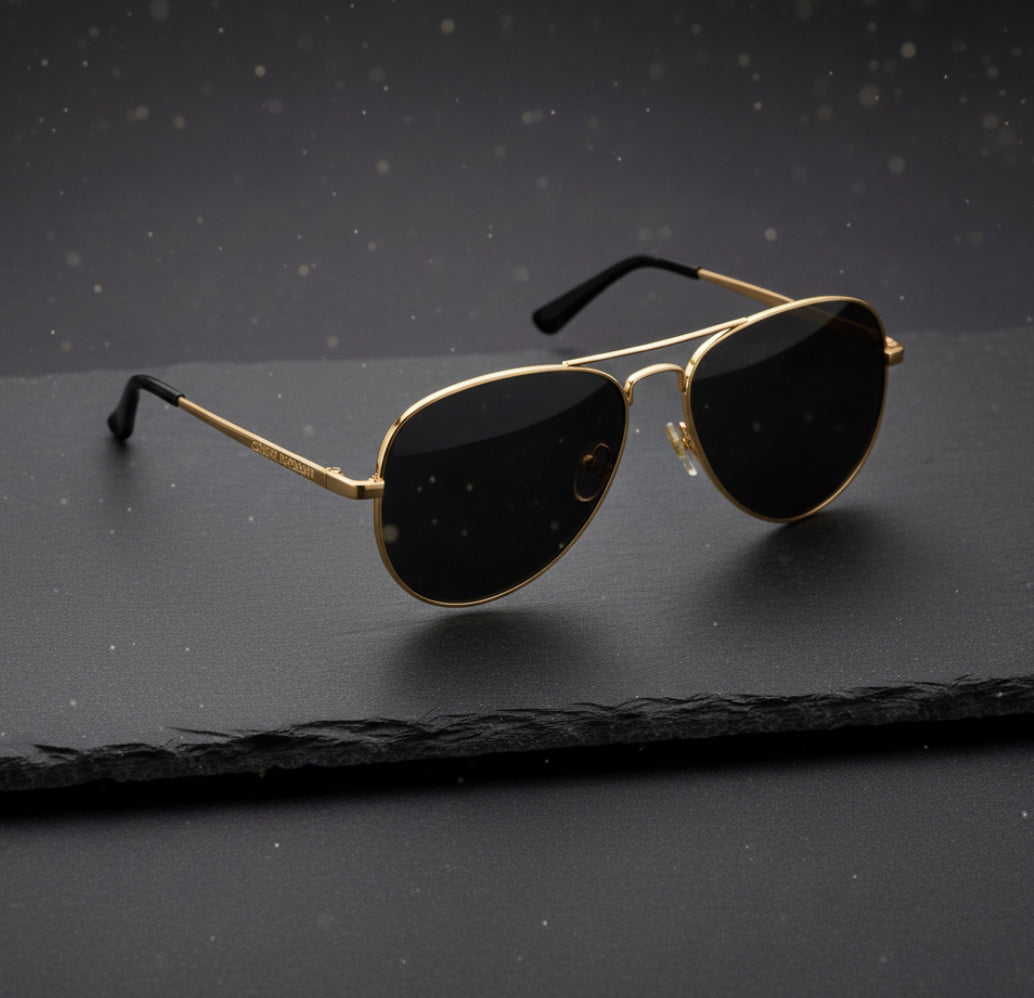 CR Aviator Sunglasses — Gold Frame Edition