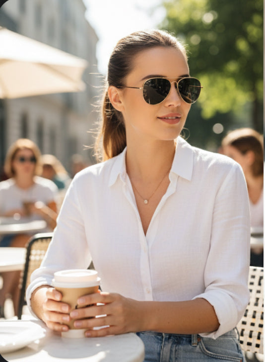 CR Aviator Sunglasses — Gold Frame Edition